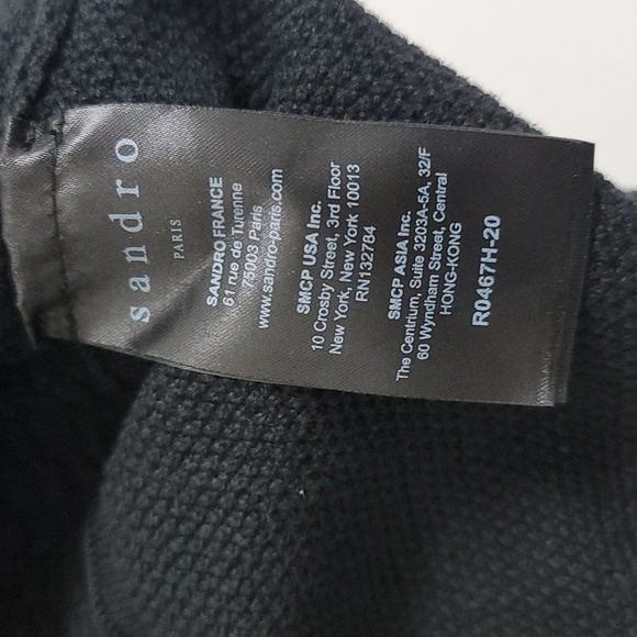 Sandro Diamond Knit Long Sleeve Fit and Flare Mini Dress - Picture 9 of 12